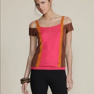M Missoni Silk Knit color block top